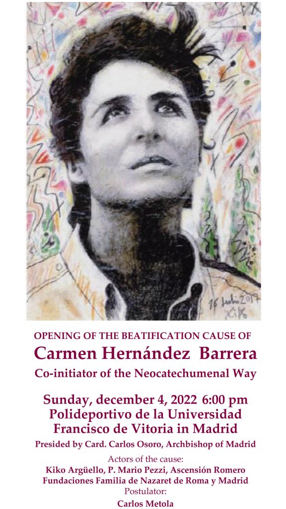 Carmen Hernández Neocatechumenal Way Poster for the Opening of the Cause of Beatification and Canonization