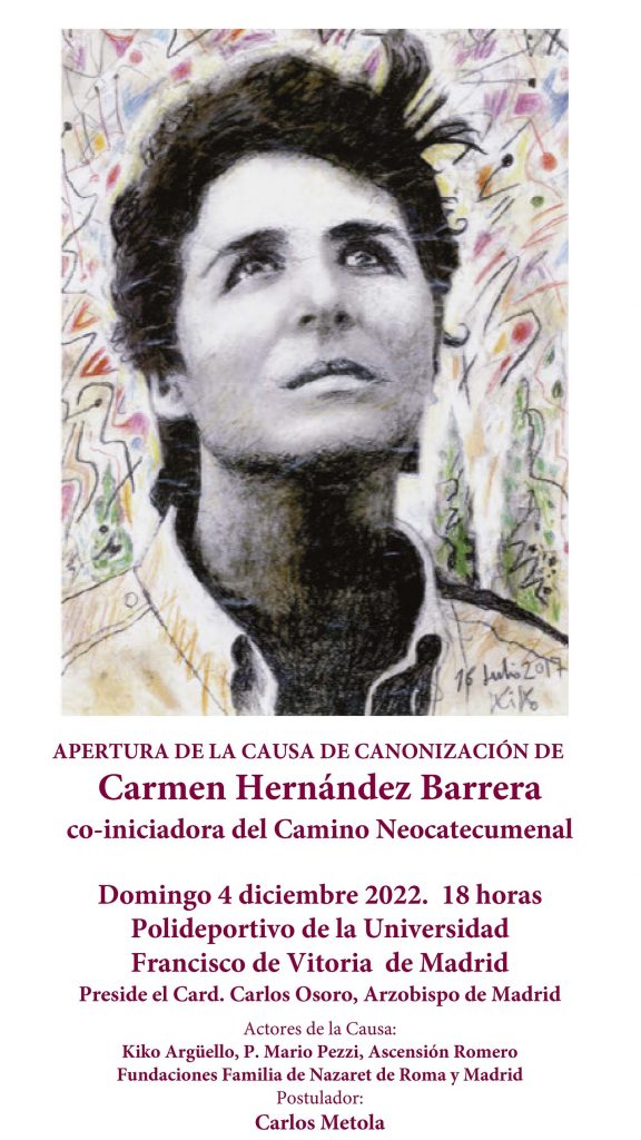 Carmen Hernández Camino Neocatecumenal Cartel apertura Causa de Beatificación y Canonización
